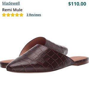 EUC Madewell Remi Mule in brown croc size 8